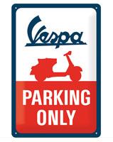 Vespa Parking Only Enamal Sign