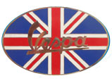 Vespa-Union Jack Oval Tin Plaque