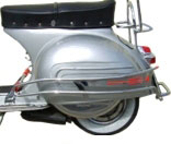 Vintage Chrome Fishtail Rear Crash Bar Red Gems