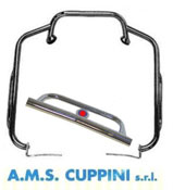 1-Piece Cuppini Chrome Front Crash Bar Red Gems