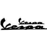 Vespa Scroll Legshield & Panel Stickers Black