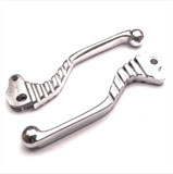 Ribbed Dogleg Handlebar Levers Polished Disc MY