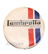Lambretta 350-10 Spare Wheel Cover 2 Stripes Cream