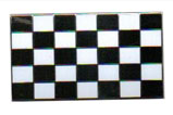 Black & White Check Enamel Metal Adhesive Badge 50 x 30mm