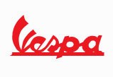 Vespa Scroll Sticker Red 100mm