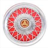 Vespa Red & Chrome Hub Cap 10