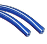 S/2-3 Candy Stripe Legshield Trim Blue & white