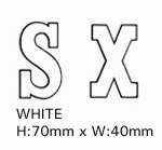 Small White Stick On Symbols With Black Border