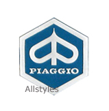 Chrome Piaggio PX/T5/LML Black VESPA Horncast Hex Badge 
