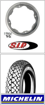 SIP Lambretta Tubeless Wheel Rim & Michelin S83 Tyre