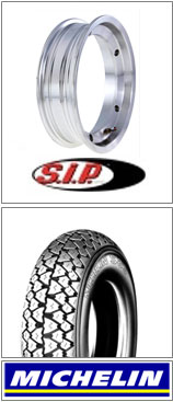 SIP Tubeless Wheel Rim & Michelin S83 PV125-PK 300-10