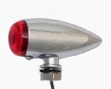 Chrome Small Bullet Light Red Lens