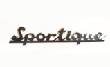 Vespa Sportique Chrome Script Legshield Badge