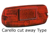 S-3 Carello Rear Light Lens Cut Away Type Italian