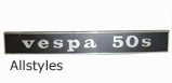 Vespa 50-S Rear Frame Badge Italian